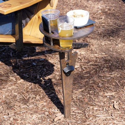 Portable Wine Table with Foldable Round Desktop